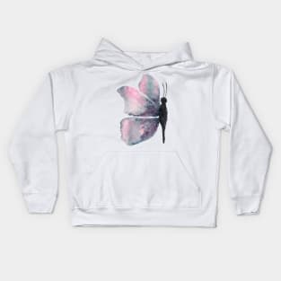 watercolour purple butterfly Kids Hoodie